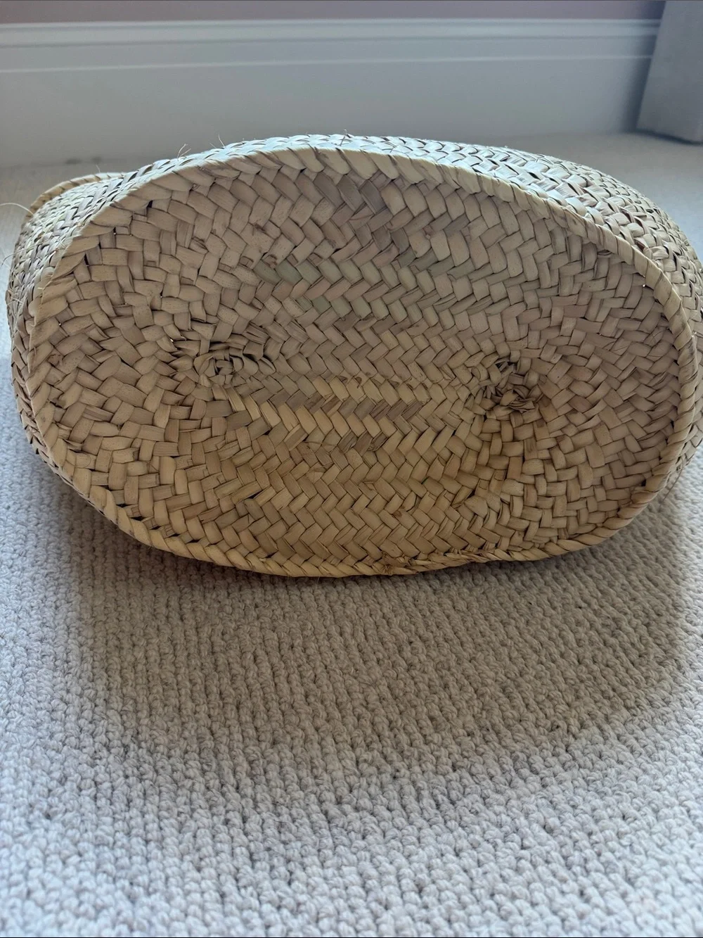 Emerson Fry Natural Woven Straw Tote with Brown Leather Handles - Picture 7 of 8